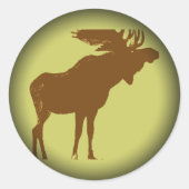 Moose Kerstmis Ronde Sticker (Voorkant)