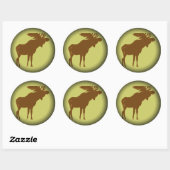 Moose Kerstmis Ronde Sticker (Vel)