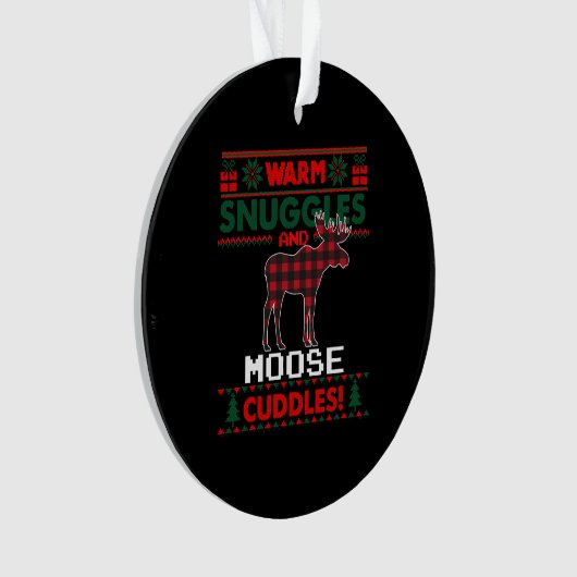 Moose Kerstmis Shirt Pajama Moose Ugly Kerstmis Ornament (voorkant)