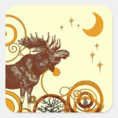 Moose Kerstmis Vierkante Sticker (Voorkant)