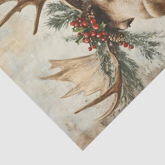  Moose Kerstmiskerstboom winterleeftijd Decoupage Tissuepapier (Detail)