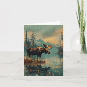  Moose Lake Cabin Autumn Foliage Vert Blank Notitiekaartje