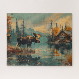  Moose Lake Cabin Herfst Foliage 16x20 Legpuzzel