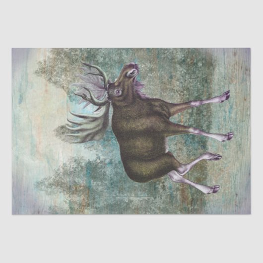 Moose Landscape Scenery Tissuepapier (Voorkant)