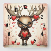 Moose Liefde 3 Vierkante Klok (Voorkant)