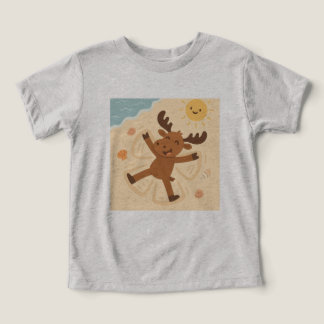 Moose Maakte een Zand Engel – Grappige Strand T-sh