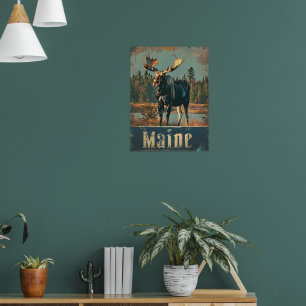Moose Maine Poster