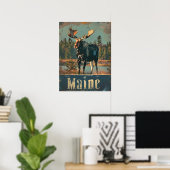 Moose Maine Poster (Thuiskantoor)