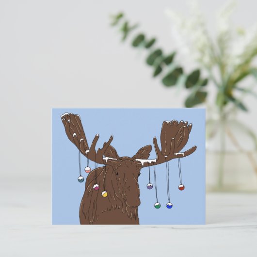 Moose Merry kerstBriefkaart Briefkaart (Staand voorkant)