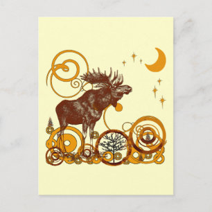 Moose Moon en Stars Briefkaart