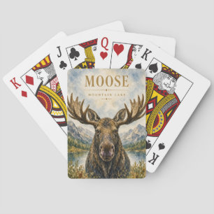 Moose Mountain Lake Wildlife Pokerkaarten