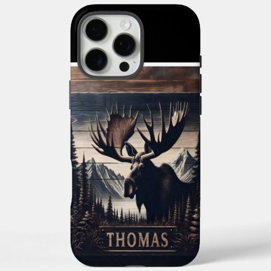 Moose & Mountains teken Case-Mate iPhone Case (Achterkant)