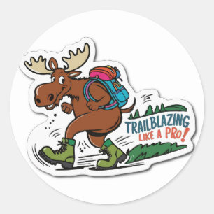 Moose on the Loose - Avontuurlijk avontuur Ronde Sticker