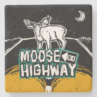 Moose op een Highway Onderzetter