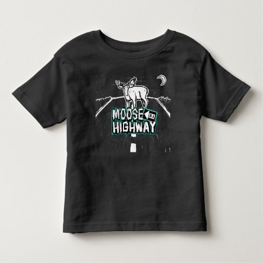 Moose op een Highway Peuter Shirt (Voorkant)