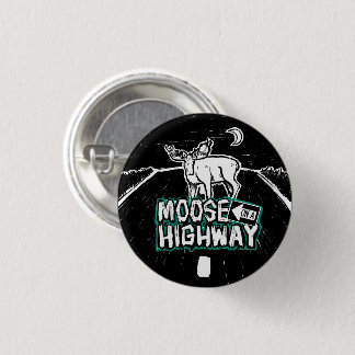 Moose op een snelweg Button