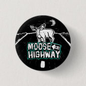 Moose op een snelweg Button (Voorkant)