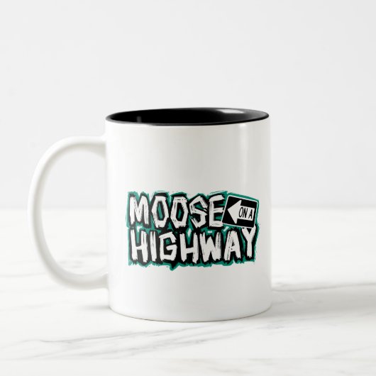 Moose op een snelweg Mok (Links)