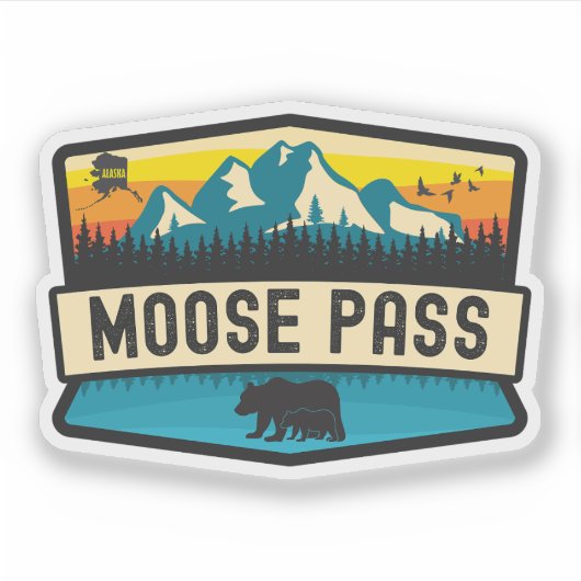 Moose Pass, Alaska Sticker (Voorkant)