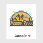 Moose Pass, Autocollant de l'Alaska (Feuille)