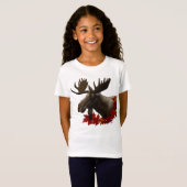 Moose Red Maple Leaves T-shirt (Voorkant volledig)