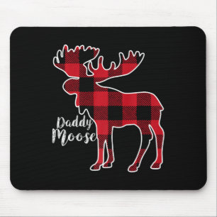 Moose Red Plaid Buffalo Bijpassende familie pyjama Muismat