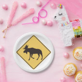 Moose Road Sign Papieren Bordje (Feest)