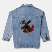 Moose rode esdoornbladeren denim jacket (Achterkant)