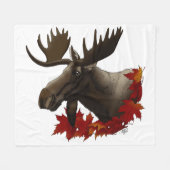 Moose rode esdoornbladeren fleece deken (Voorkant (Horizontaal))