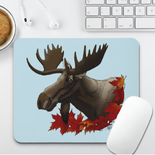 Moose rode esdoornbladeren muismat
