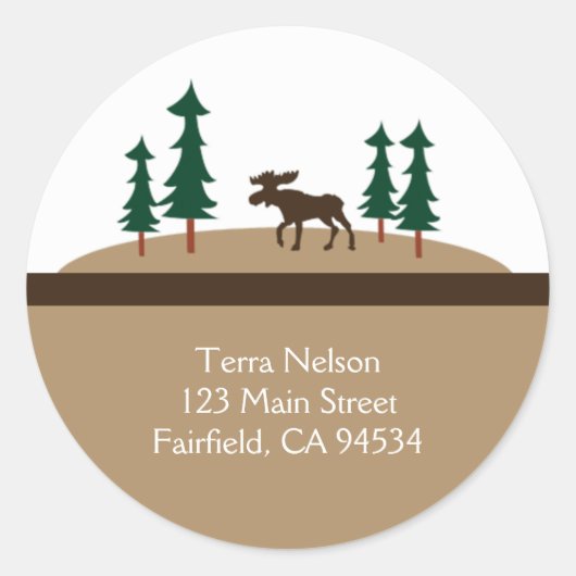 MOOSE Rustic Lodge Retouradres Stickers (Voorkant)