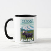 Moose Scene - Curry, Alaska Mok (Links)