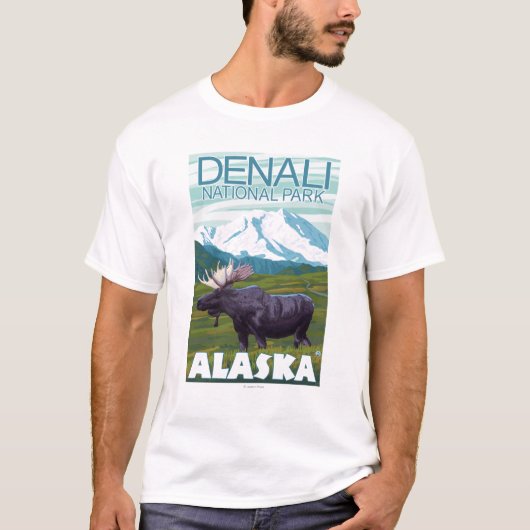 Moose Scene - Denali National Park, Alaska T-shirt (Voorkant)