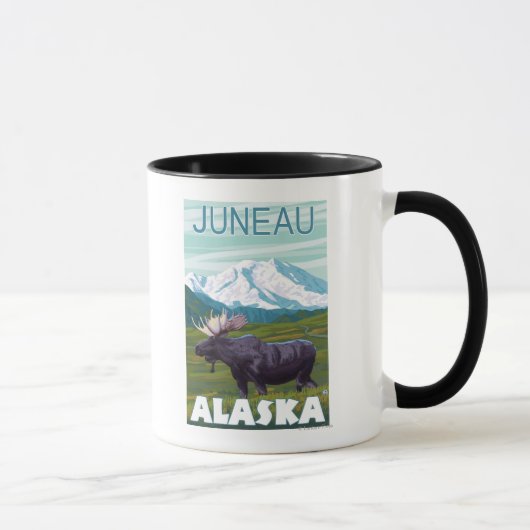 Moose Scene - Juneau, Alaska Mok (Rechts)