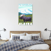 Moose Scene - Petersburg, Alaska Canvas Afdruk (Insitu (Slaapkamer))