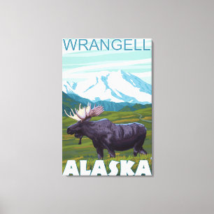 Moose Scene - Wrangell, Alaska Canvas Afdruk