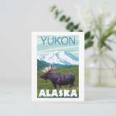 Moose Scene - Yukon, Alaska Briefkaart (Staand voorkant)