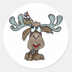 Moose Shirten en geschenken 65 Ronde Sticker