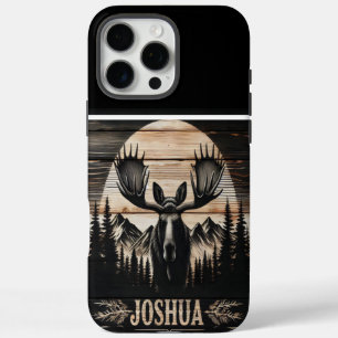 Moose Silhouet houten teken iPhone 16 Pro Max Hoesje