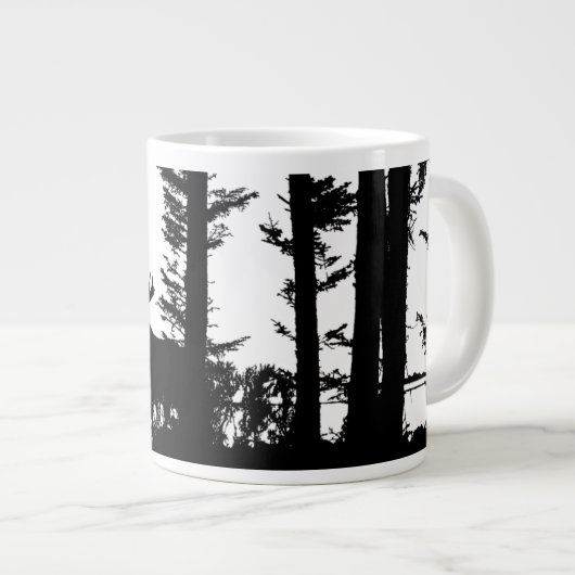 Moose Silhouette - gigantische koffie-mok Extra Grote Beker (Voorkant rechts)