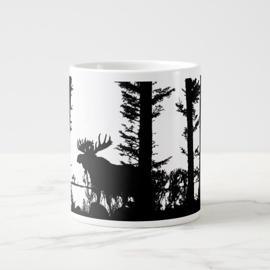 Moose Silhouette - gigantische koffie-mok Extra Grote Beker (Voorkant)