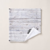 Moose Silhouette Grey Wood Pattern Bath Bad Handdoek (Wasdoekje)