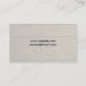 Moose Silhouette met achtergrond van houtstijl Visitekaartje (Achterkant)