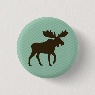 Moose Silhouette Ronde Button 3,2 Cm