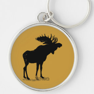 Moose Silhouette Sleutelhanger