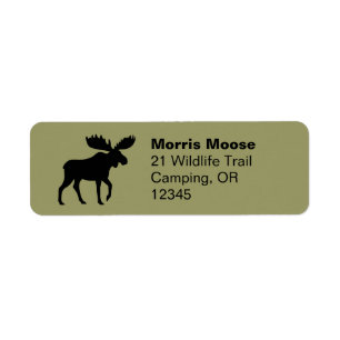 Moose Silhouette Wildlife Retouradres Labels