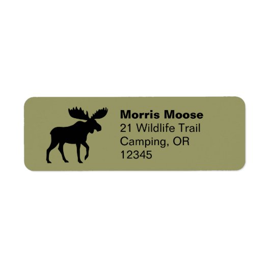 Moose Silhouette Wildlife Retouradres Labels (Voorkant)