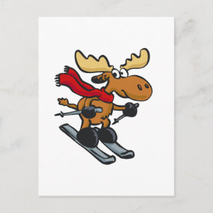 Moose skeert in de winter   Achterkleur kiezen Briefkaart