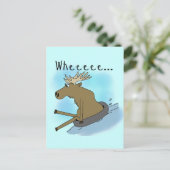 Moose Snow Tubing Briefkaart (Staand voorkant)