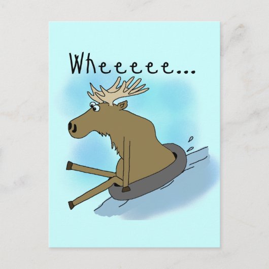 Moose Snow Tubing Briefkaart (Voorkant)